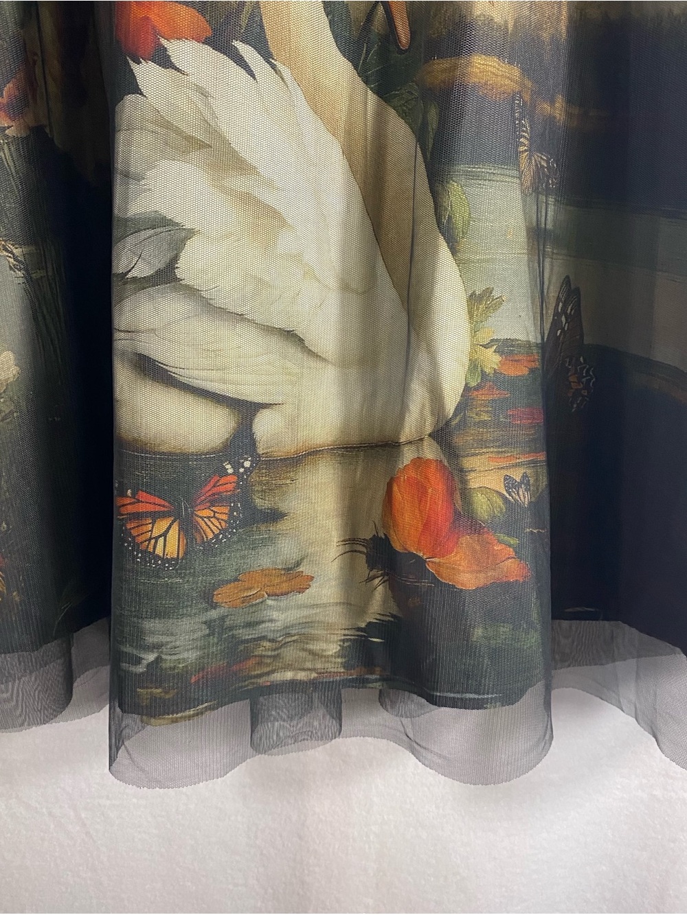 Anthropologie Wondernight Midi Skirt Tulle Swan Size XS NWT - Picture 3 of 14
